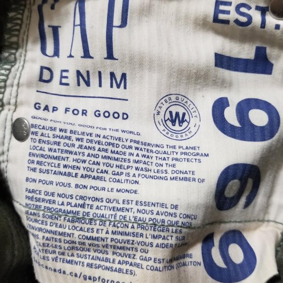 GAP Jean Camo Army Green Denim 27 Skinny Casual Stretch Modern - Picture 5 of 10